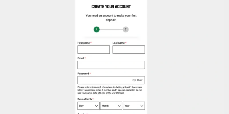Unibet Registracije